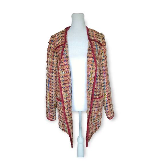 Anthropologie Tweed Blazer XS Multicolor Oversized Statement Jacket - Picture 12 of 15